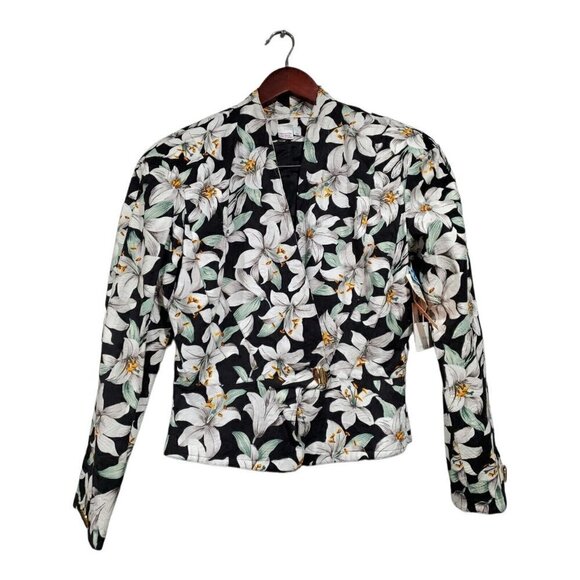 NWT Richard Warren Vintage Women's Floral Jacket Blazer Fitted Short Size 10 - Picture 1 of 15